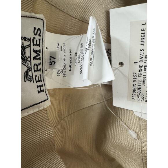 Hermès Casquette Femme Davis “Jungle Love Fluo” Baseball Cap Beige Camel – NWT - Picture 4 of 10